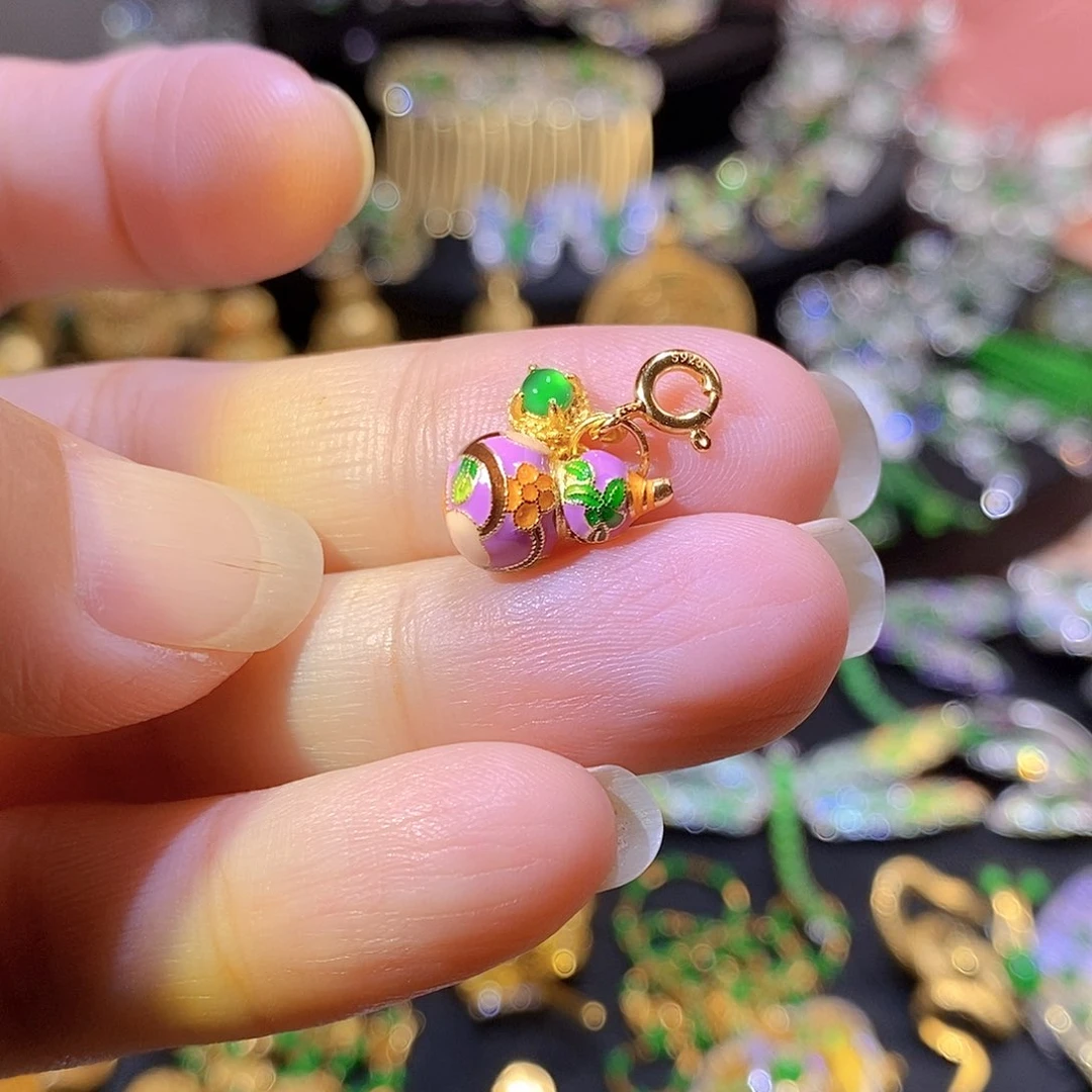 银S925镶嵌挂件翡翠