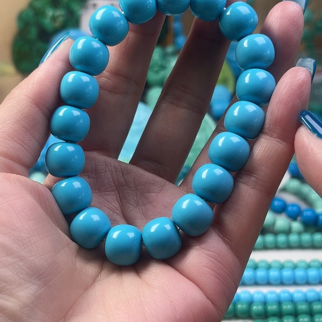 湖北工厂批发精品手串绿色蓝色雕刻单珠DIY配饰源头