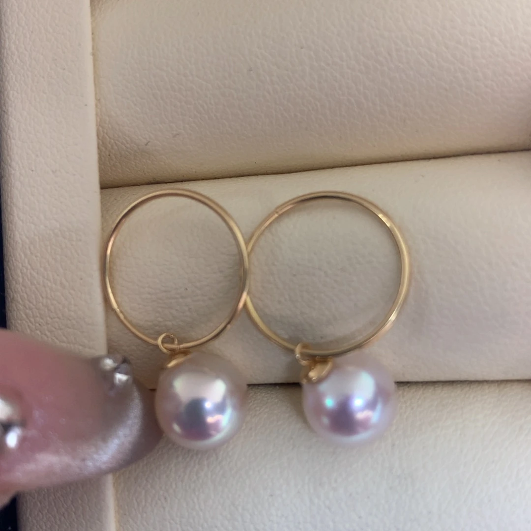 海水珍珠耳饰18K金镶嵌