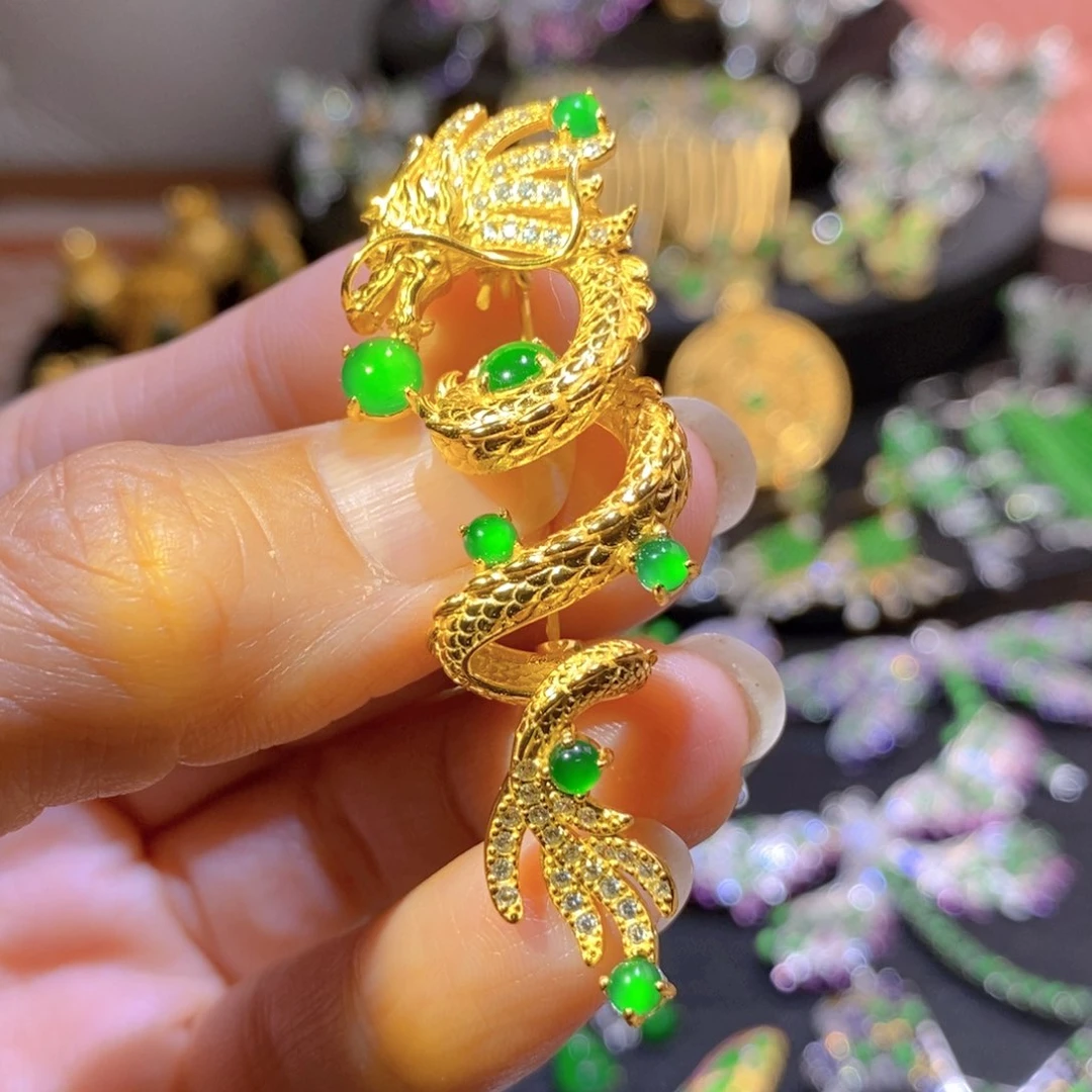 吊坠(不含链)银S925镶嵌翡翠
