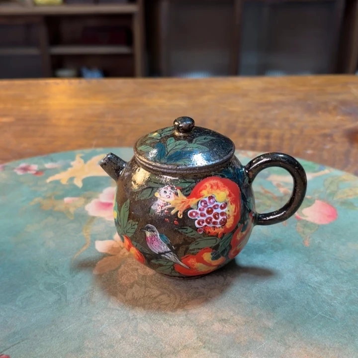 柴烧纯手工手绘陶瓷