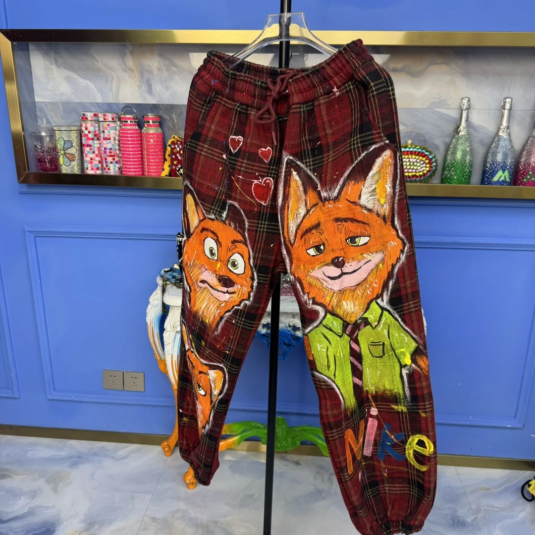 Z03-41 休闲裤牛仔时尚宽松潮流个性中国风印花大码百搭外穿裤子