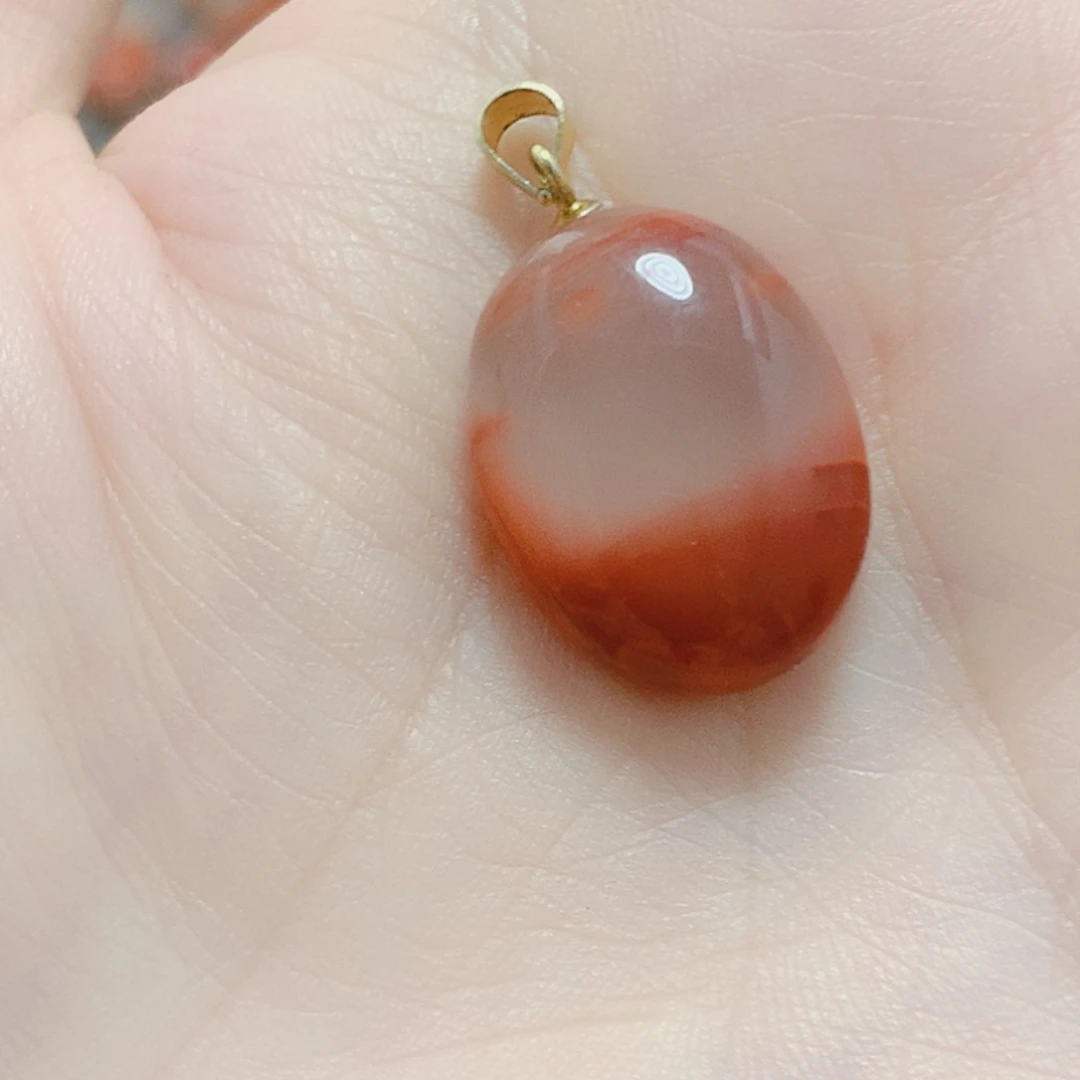 南红玛瑙银S925镶嵌吊坠(不含链)
