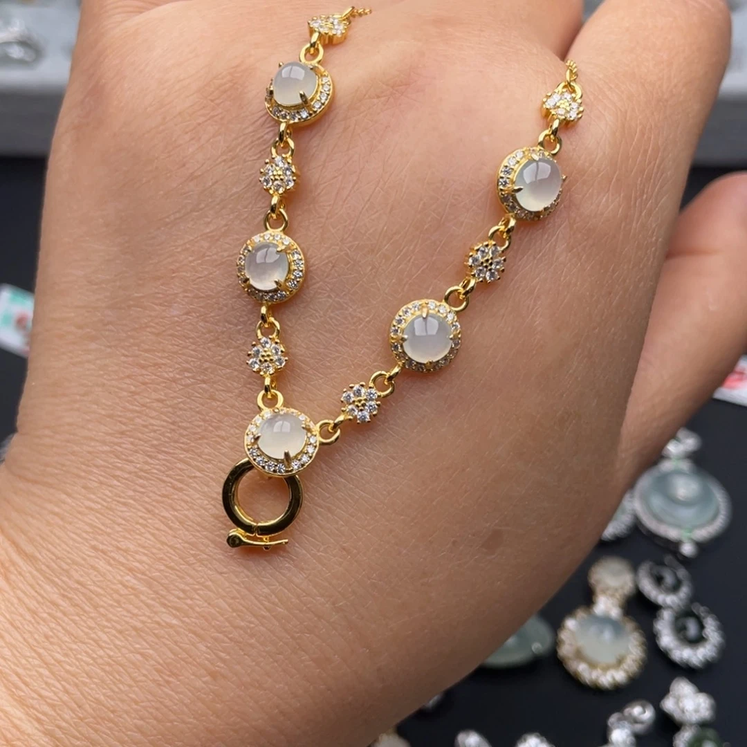 翡翠银S925镶嵌吊坠(不含链)