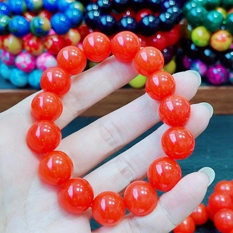 玛瑙未镶嵌手饰宝山锦红14