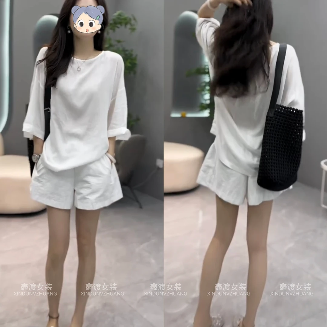 2025夏季新款时尚显瘦气质女士网红洋气两件套百搭款D21564