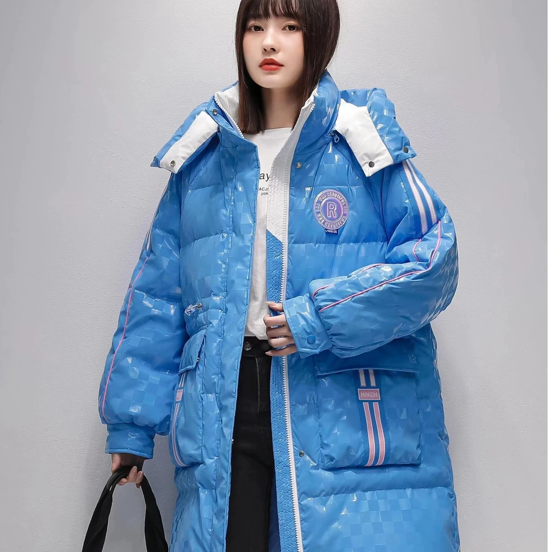 2024年新款中长款连帽潮牌保暖中长款羽绒服T968