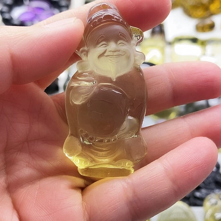 招***欢未镶嵌水晶颈饰黄水晶财神