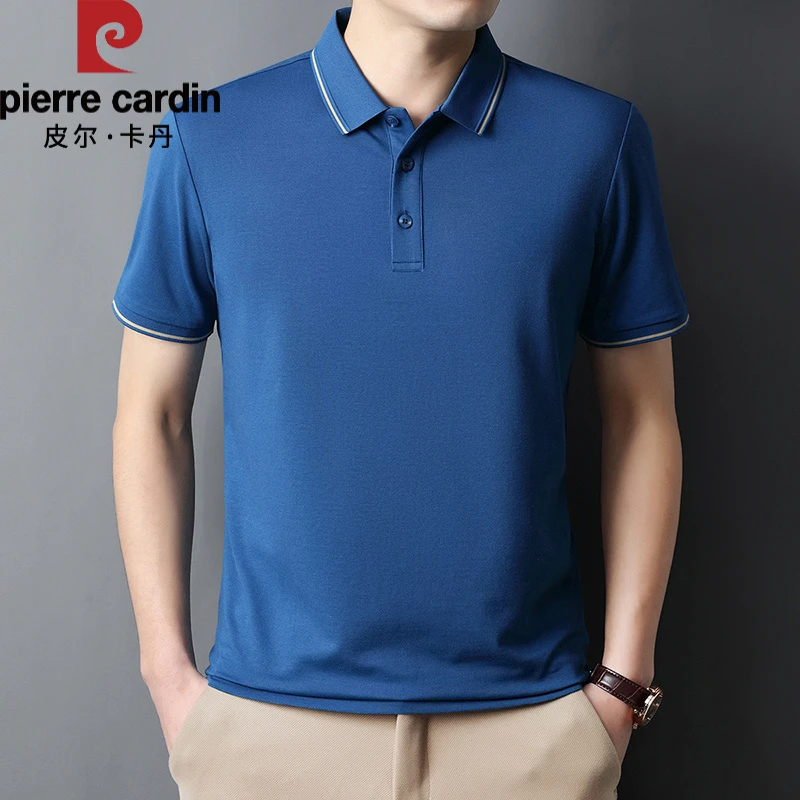 【皮尔卡丹国际大牌】夏季男式t恤中青年时尚休闲纯色Polo衫打底衫