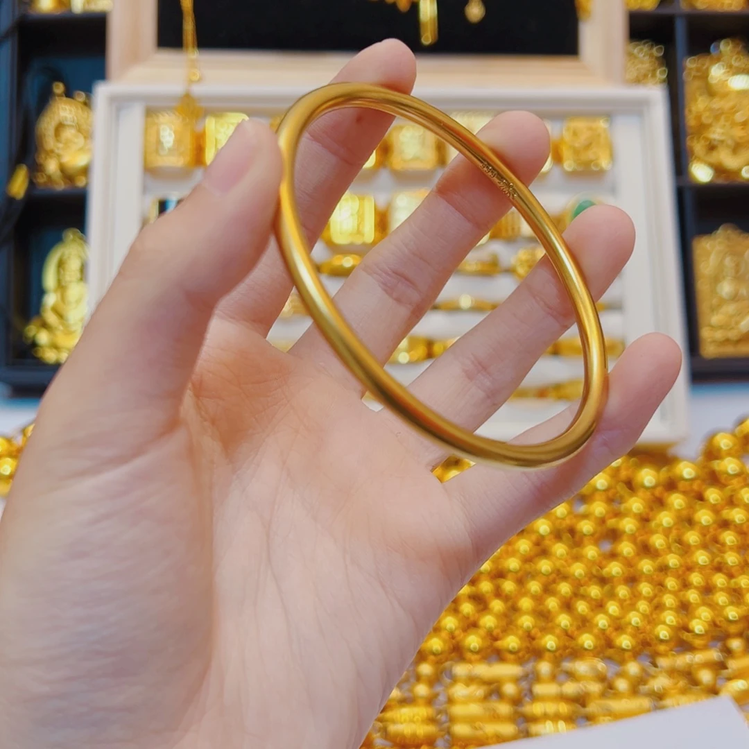 沙***4合金合金最细素圈手镯52圈口