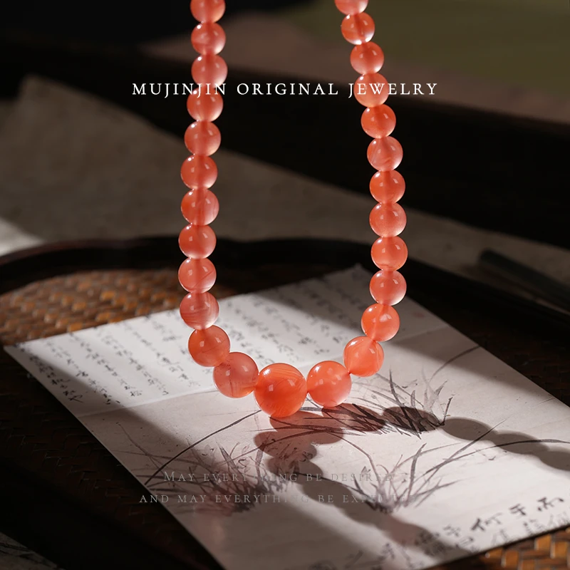 天然南红玛瑙塔链女款妈妈链时尚气质百搭项链颈饰XL3132