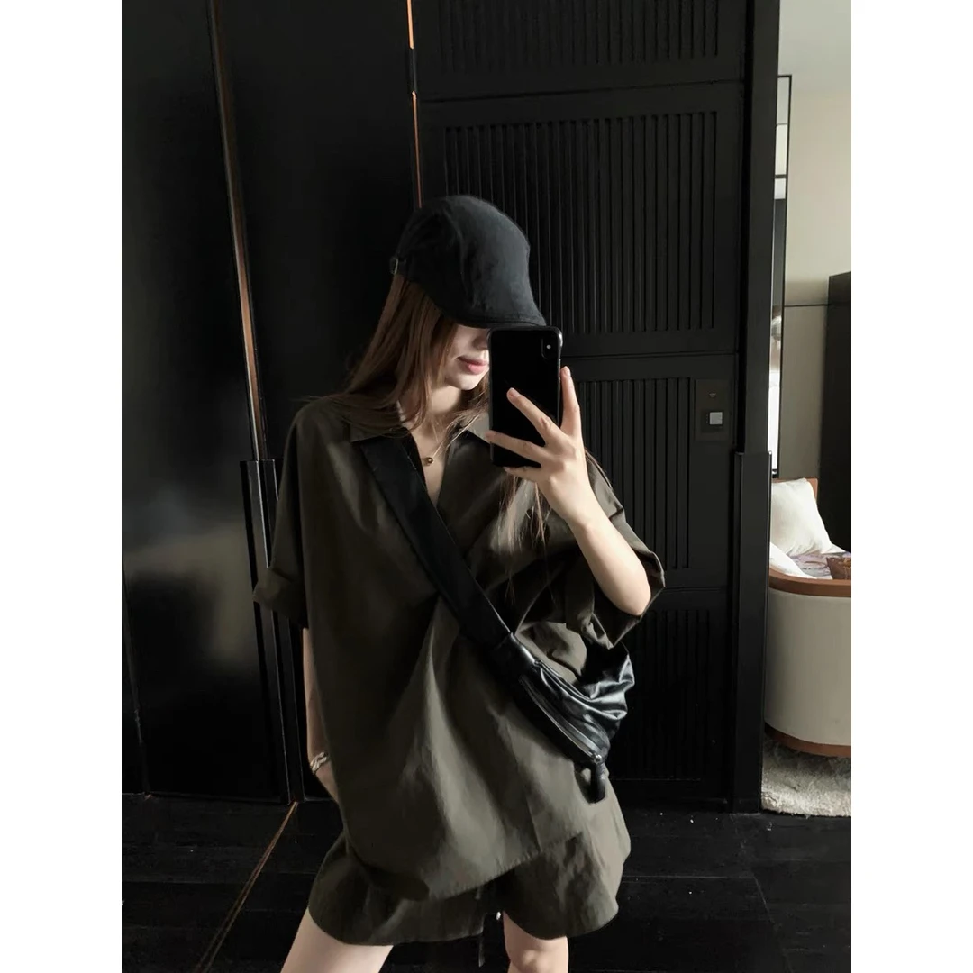 街头素描/极简淡人系ROW风衬衣套装