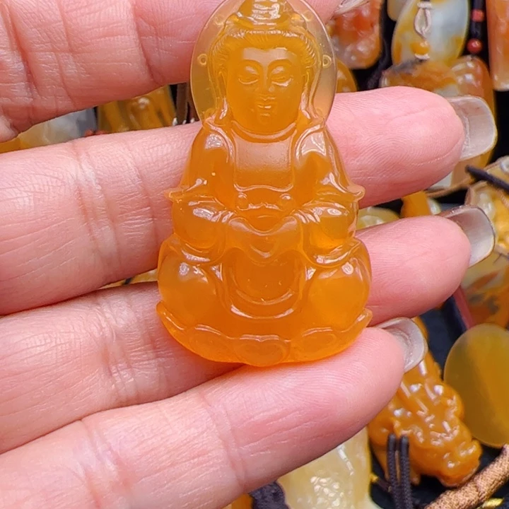 合金石英质玉（黄龙玉）颈饰