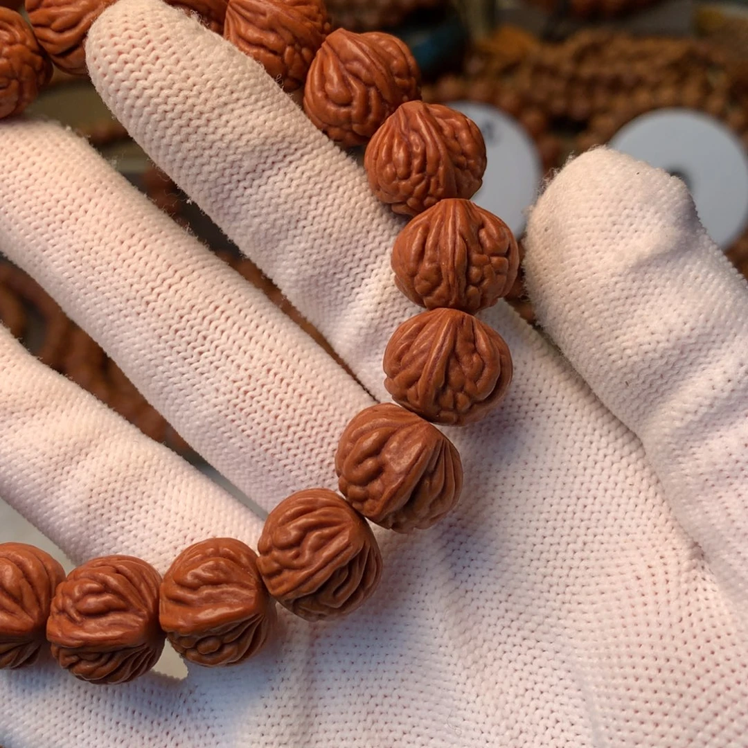 雨***晴手串桃核秦岭龙纹