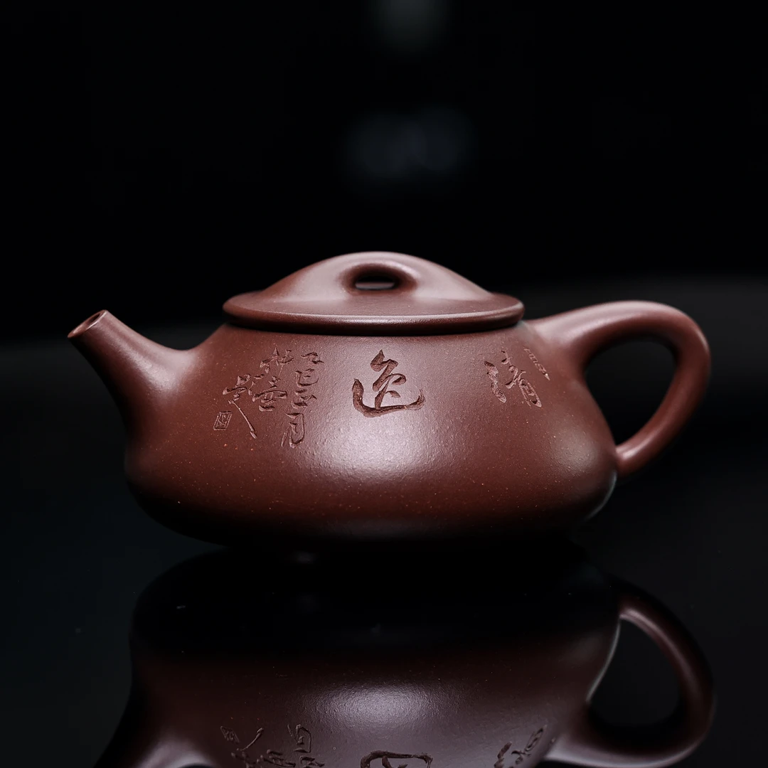 清风入壶 竹影随心 徐洪强【满瓢】200cc 黄松刻绘 师承张寅
