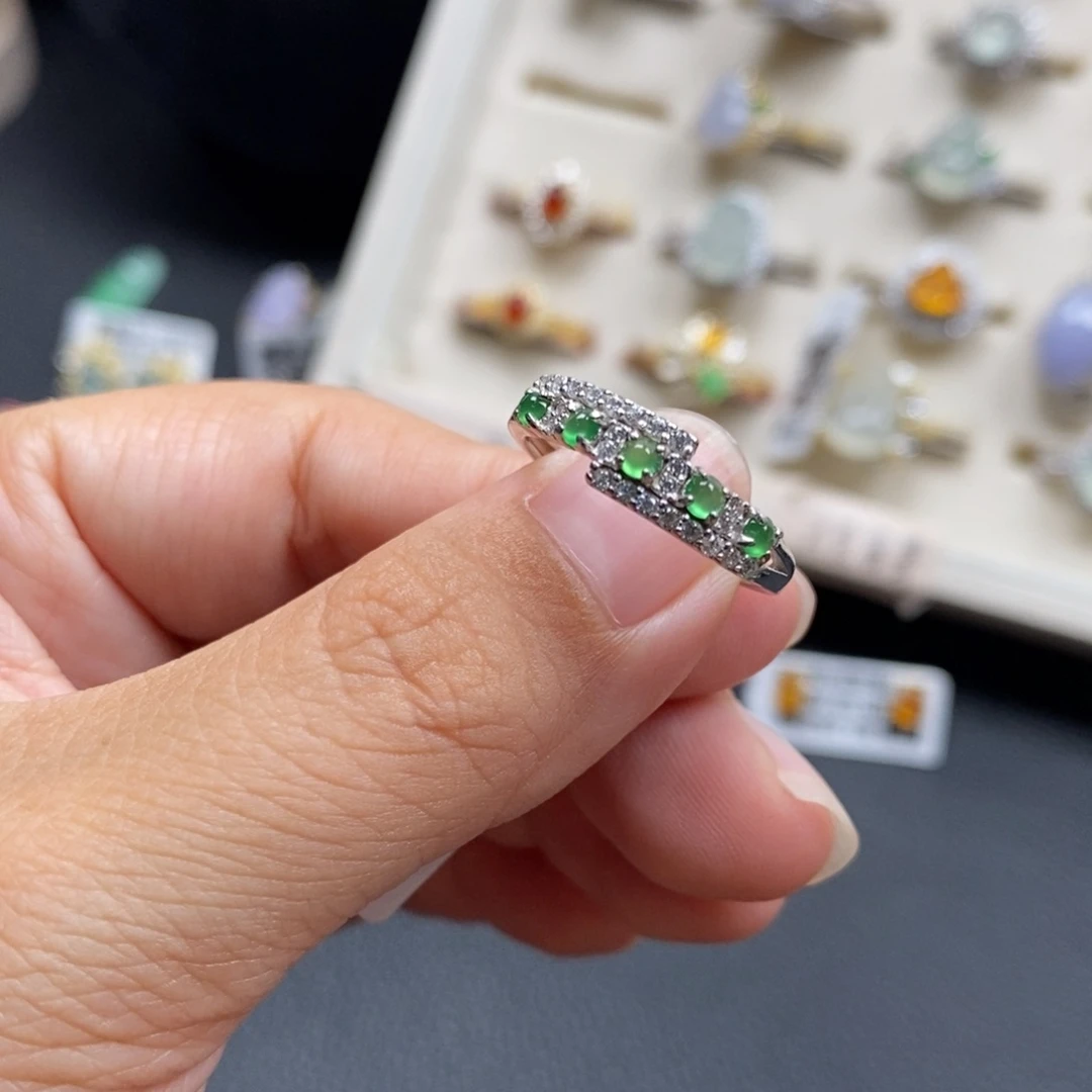 翡翠银S925镶嵌戒指