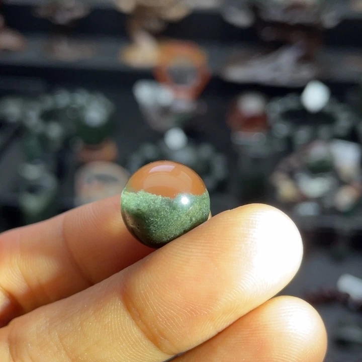 水晶手链未镶嵌绿幽灵聚宝盆单珠定制