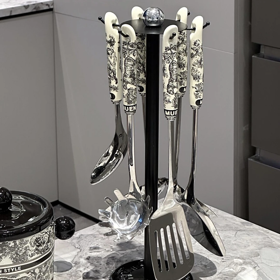 满氛家锅铲七件套不锈钢厨具套装家用厨房炒菜铲子勺全套加厚炊具