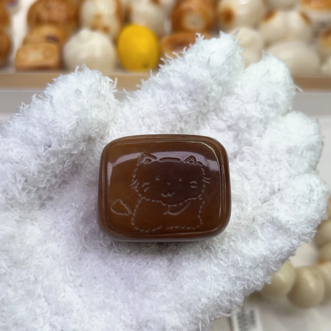 k***k菩提根/象牙果手串72 象牙果线条小猫手把件