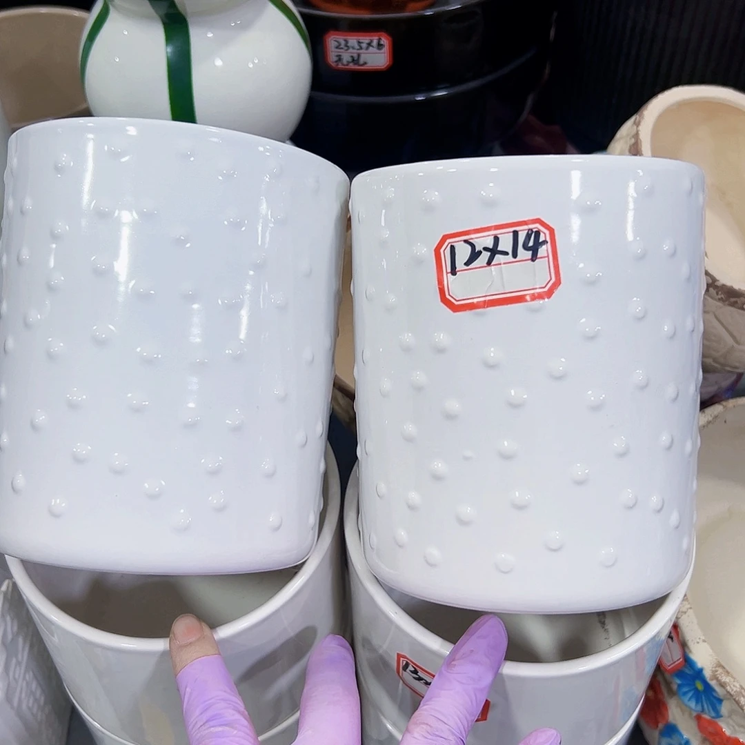 走孔，外贸尾单陶瓷花盆凑单10米包邮