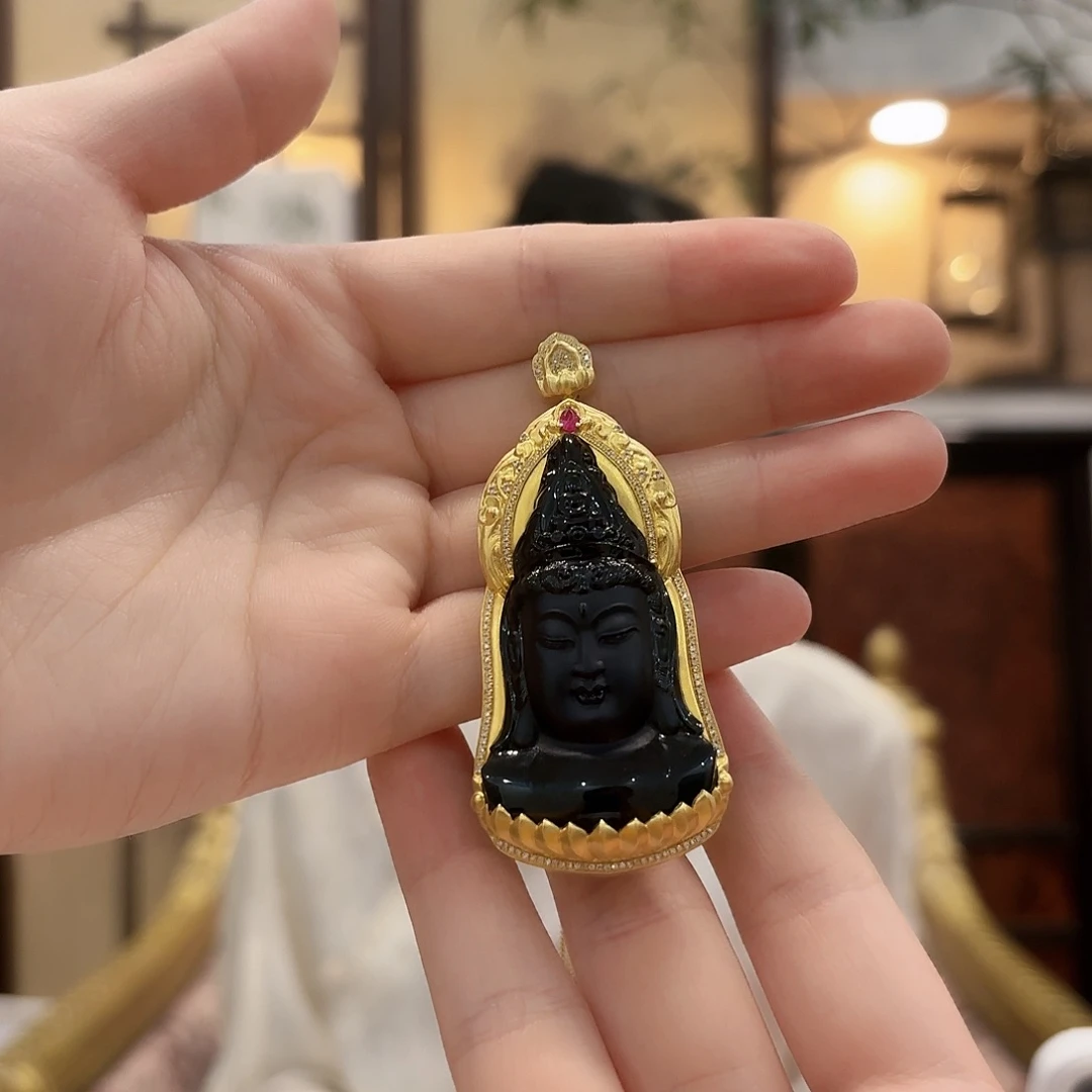 吊坠(赠链)18K金镶嵌翡翠