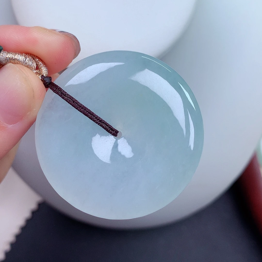 翡翠未镶嵌颈饰平安扣 40.2-6.2mm