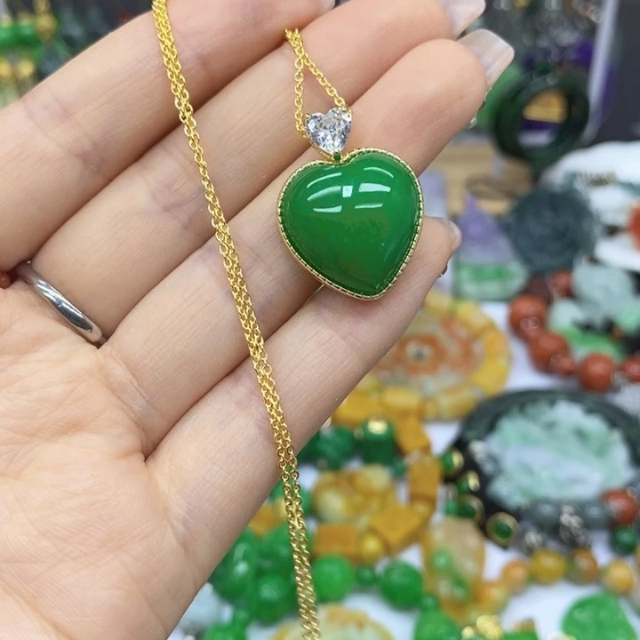 翡翠未镶嵌耳饰项链20