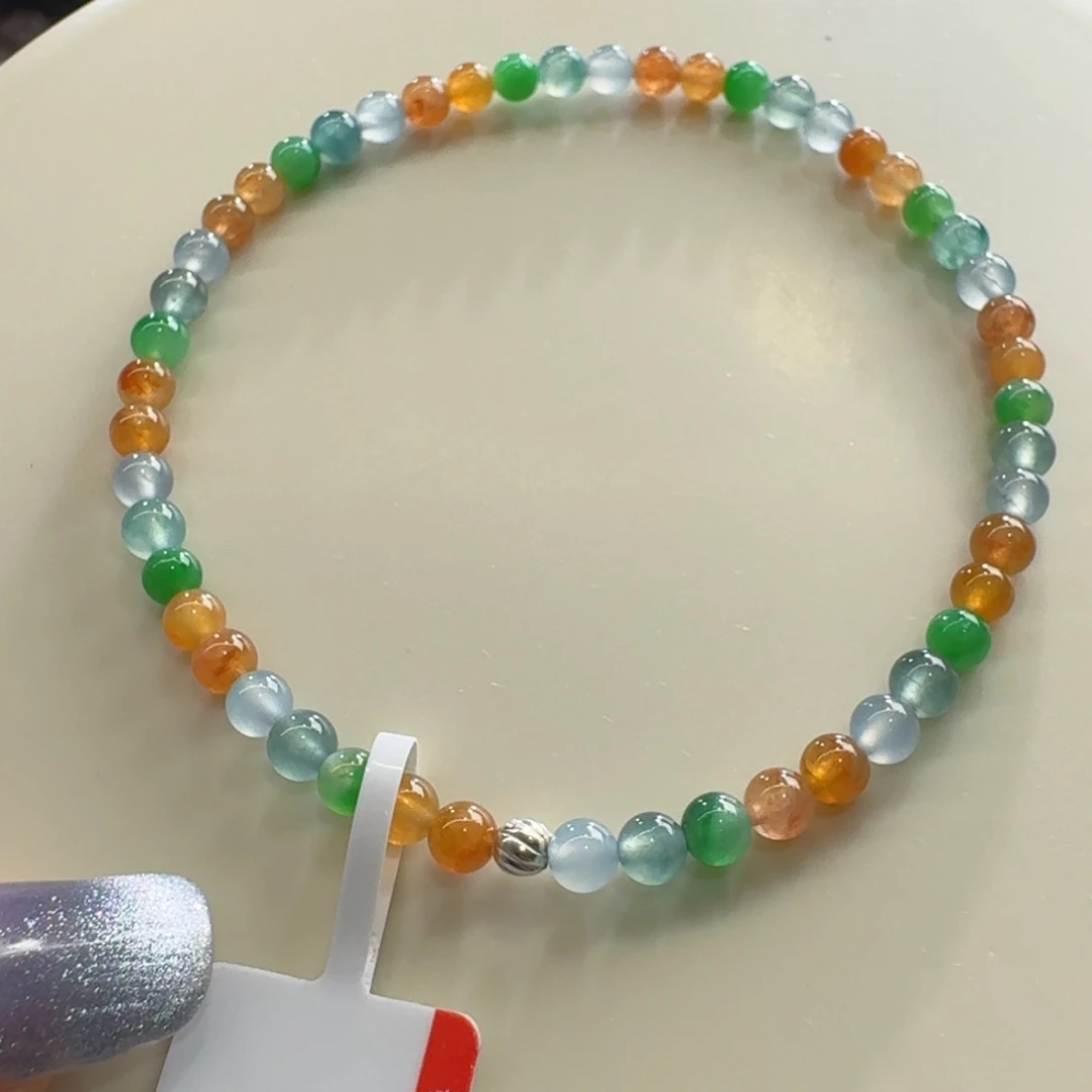 未镶嵌手链翡翠高冰彩虹手串卡3.6 超漏！福利！