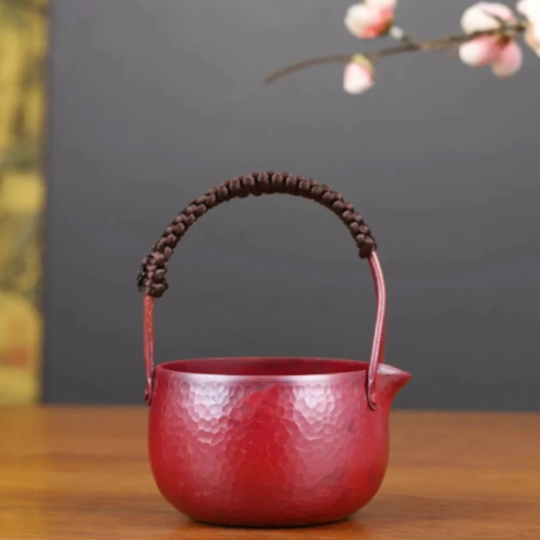 【松之凡】双提梁烧色公道杯茶具T2级国标紫铜任何涂层200cc大约