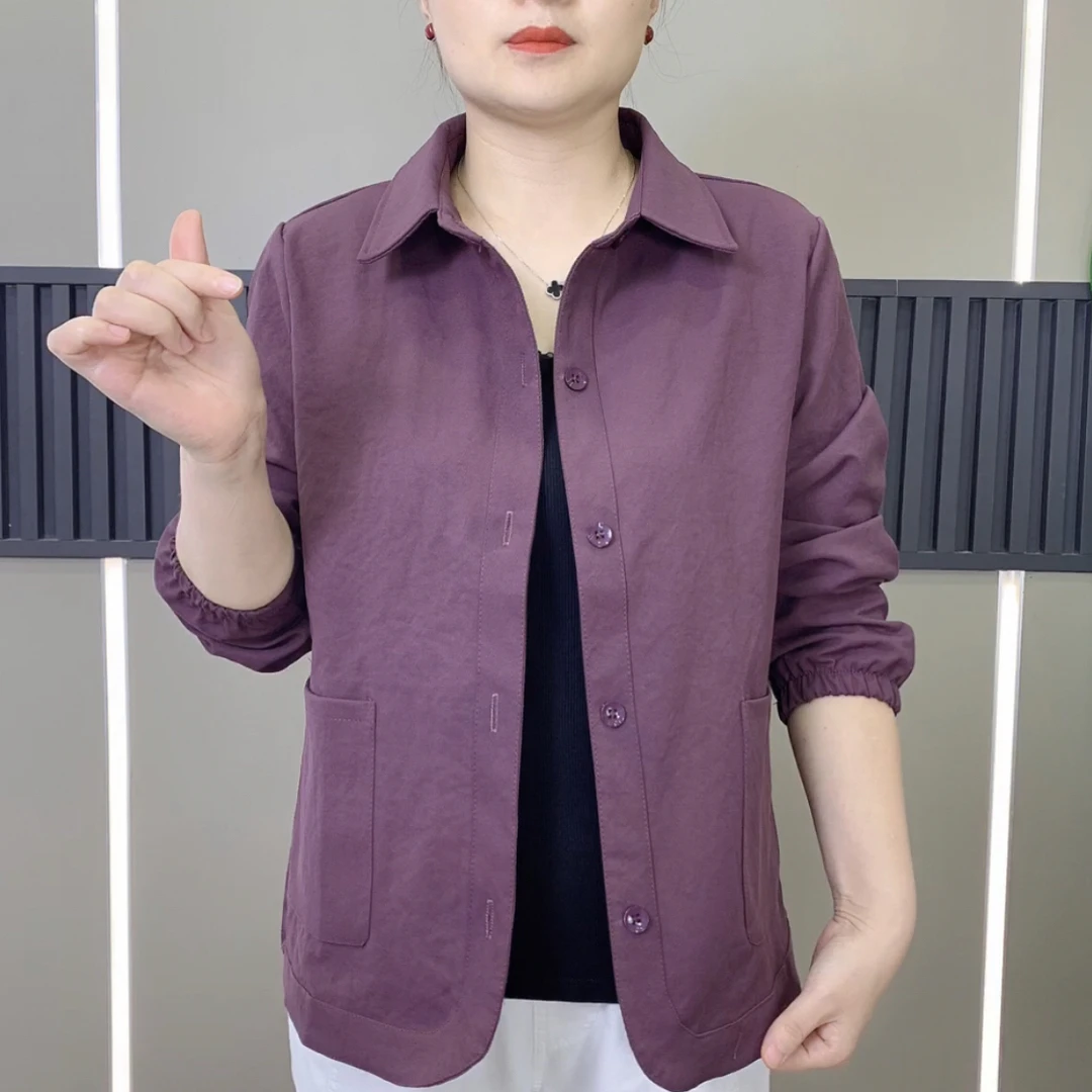 秋季新款时尚休闲百搭纯色外套女668