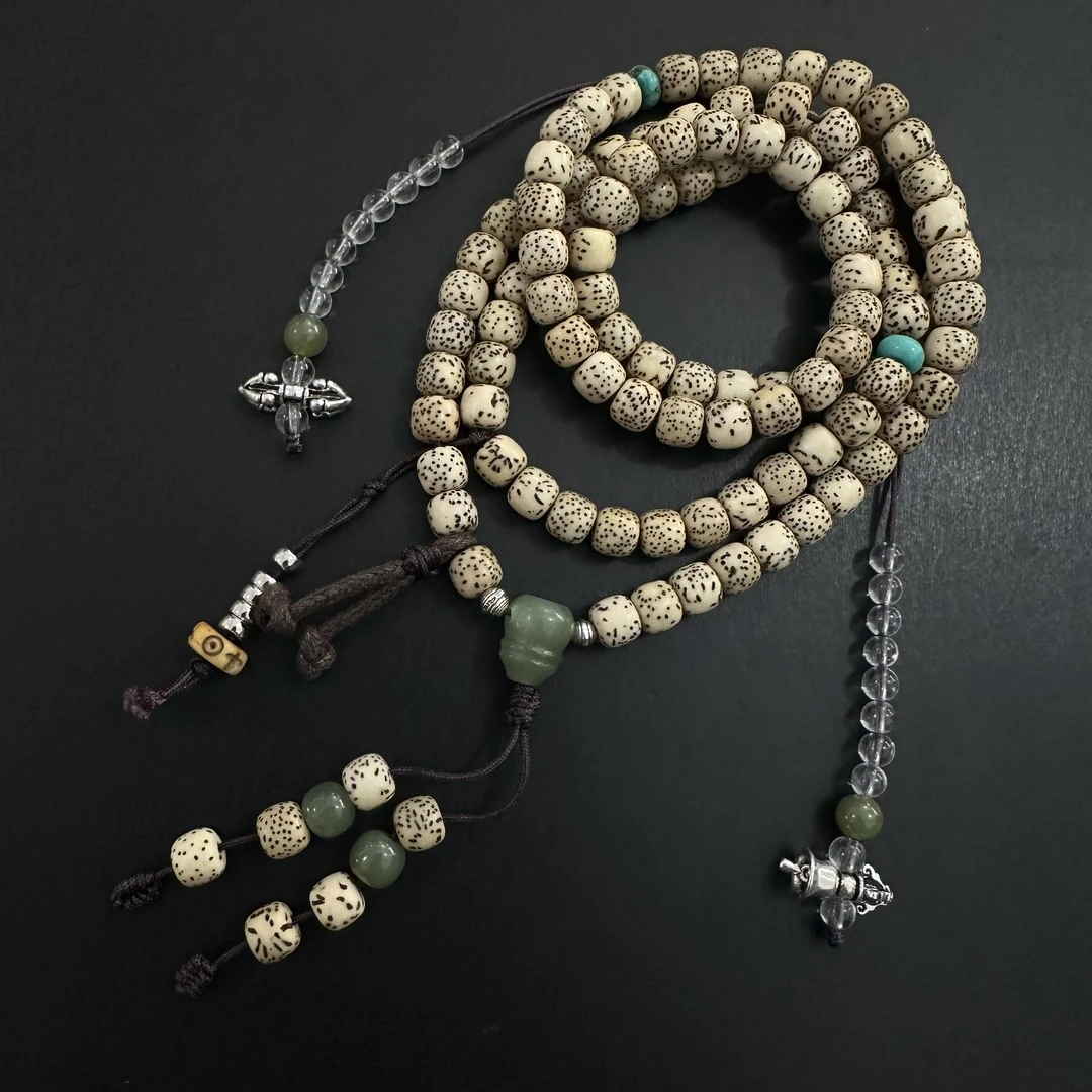 吊坠925银 N18090 祥云杵铃铛白水水星月珠珠项链复古民族风国风