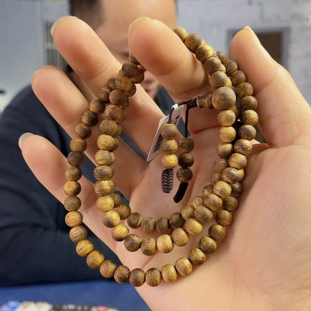 沉香手串野生黑棋圆珠长串0.6/10克多样性发一