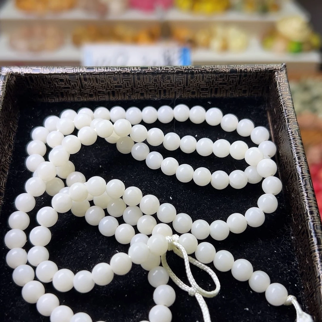 菩提根/象牙果手串卡6白圆110颗