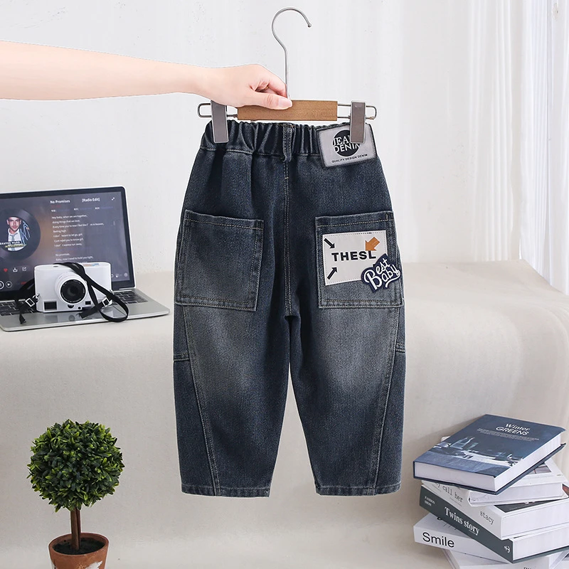 直筒儿童服装9642男童小童洋气款2025新款中大装宝宝休闲裤子男