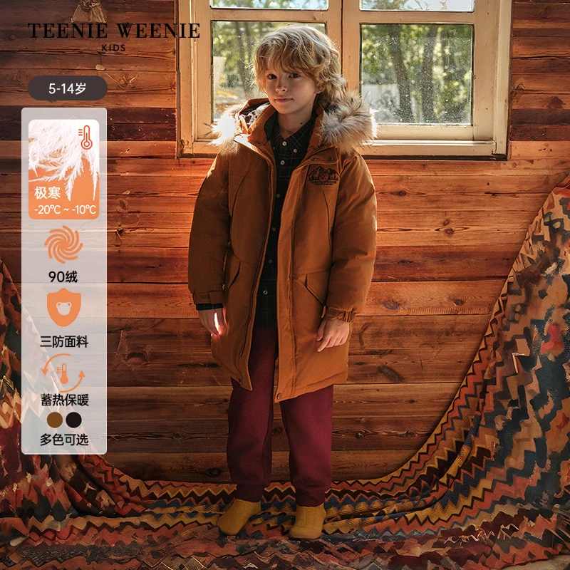 TeenieWeenie Kids小熊童装25毛领三防保暖派克羽绒服TKJD258915N