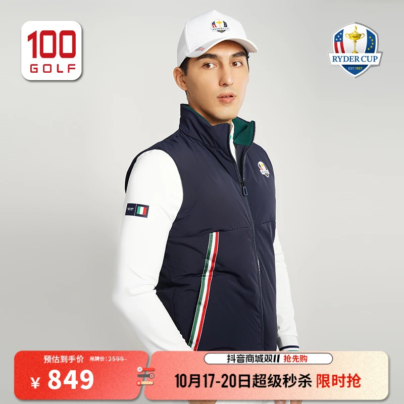 【加厚保暖】RyderCup莱德杯高尔夫男装秋冬羽绒马甲背心RM222VJ040