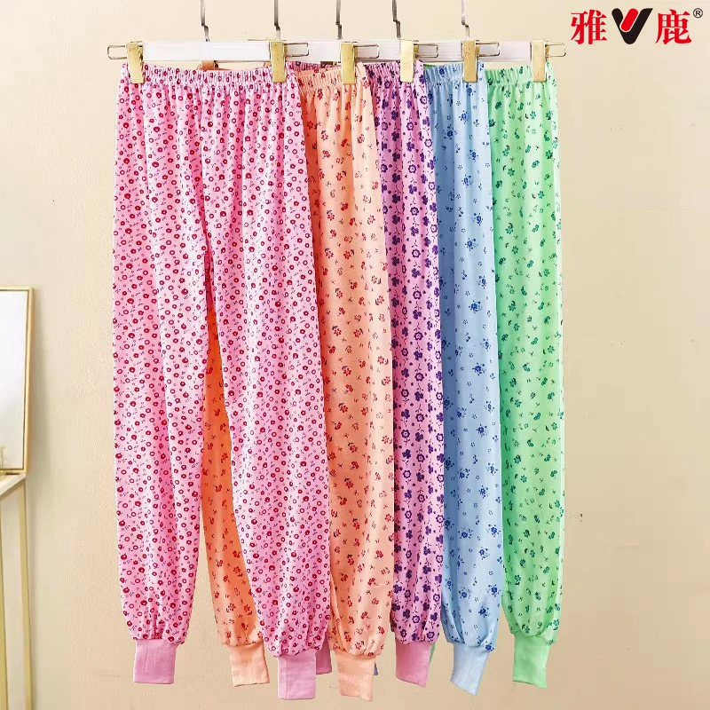 雅鹿内衣女士中老年打底裤秋裤秋冬季保暖裤宽松加大加肥纯棉线裤