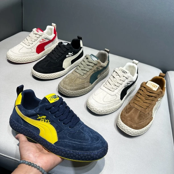 2025男士潮鞋系带耐磨磨砂皮秋季休闲板鞋低帮韩版百搭休闲鞋