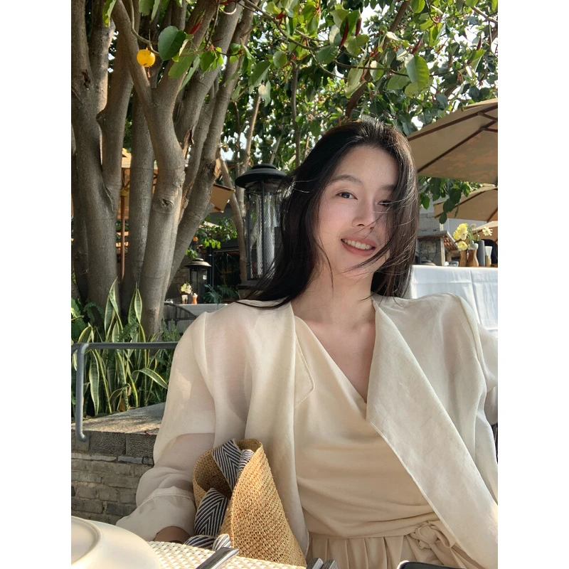 Floating 人手B备 万能搭 透感薄款百搭气质外套上衣