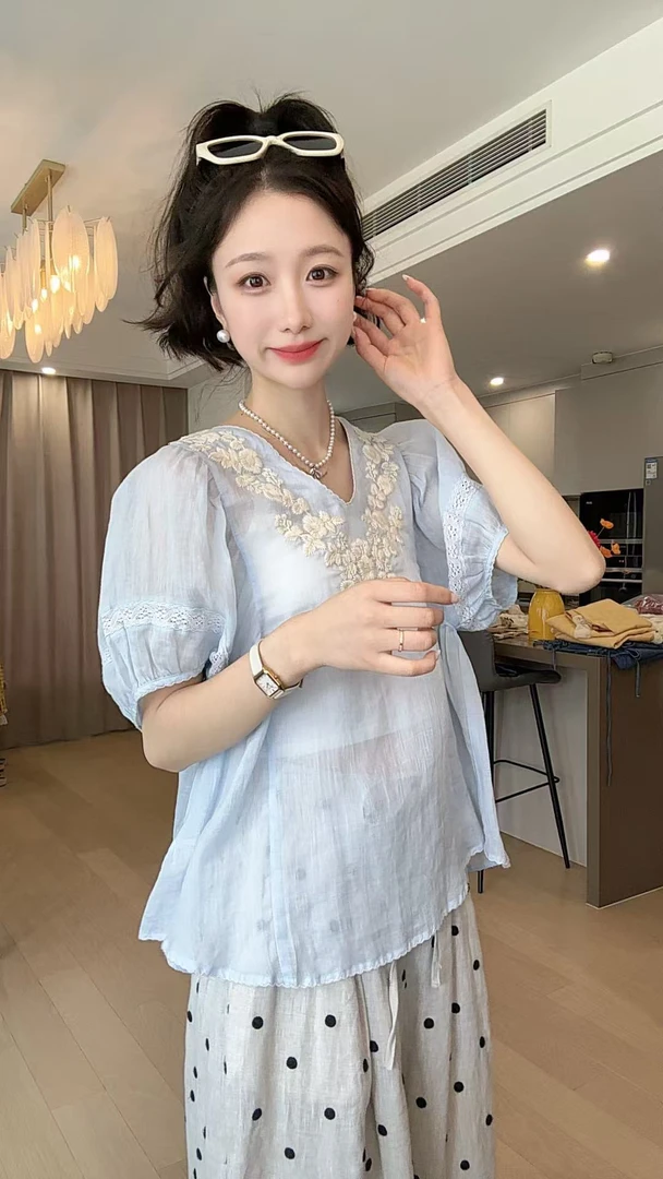 小玉推荐《小雏菊》苎麻衬衫