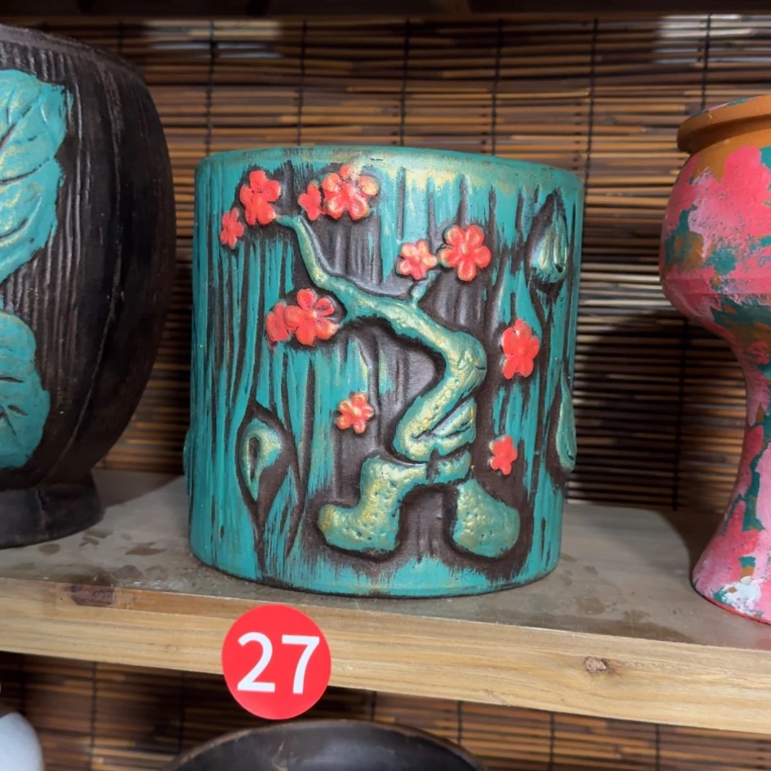 带孔高端浮雕花盆炸炸炸