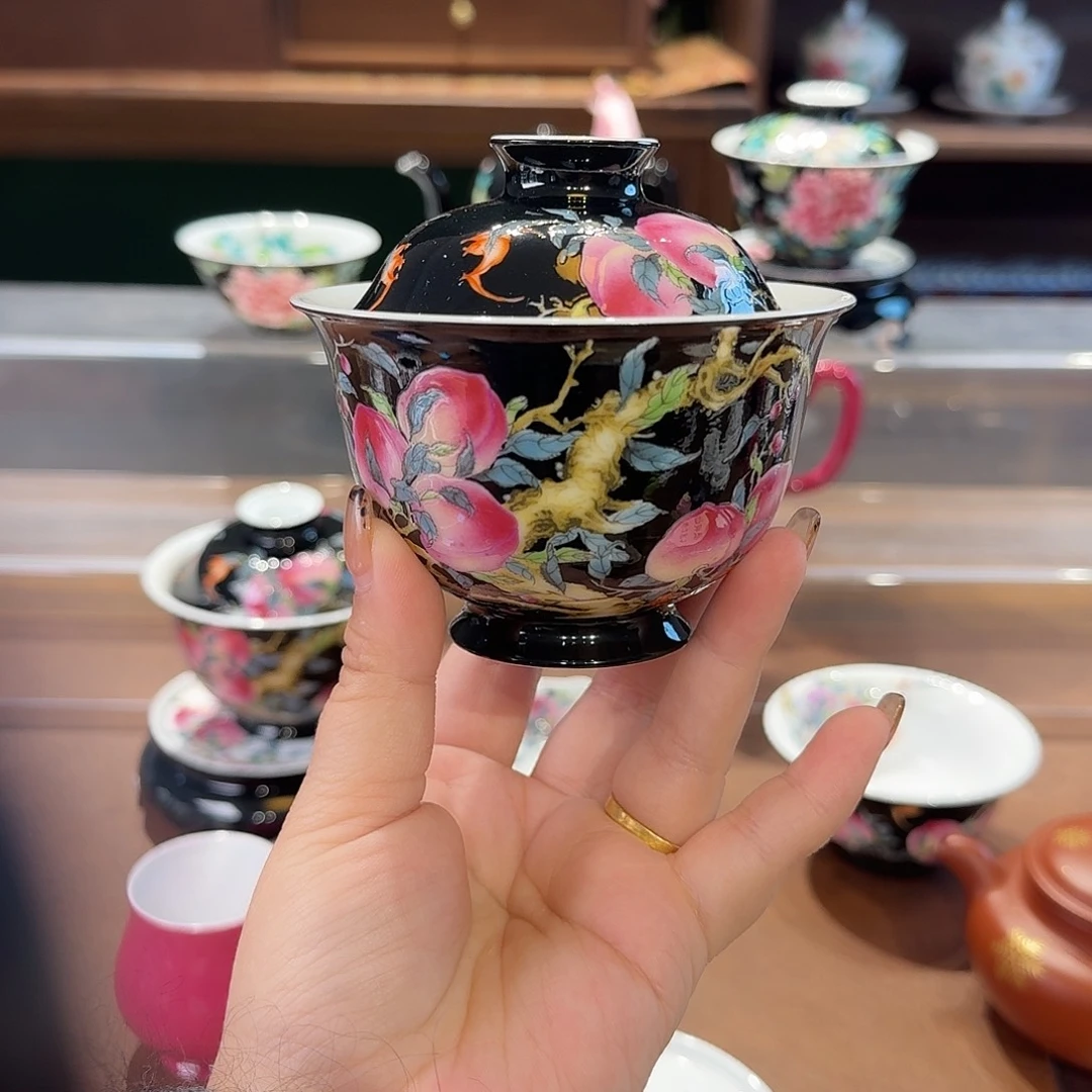 珐琅彩主人杯茶具茶具套装