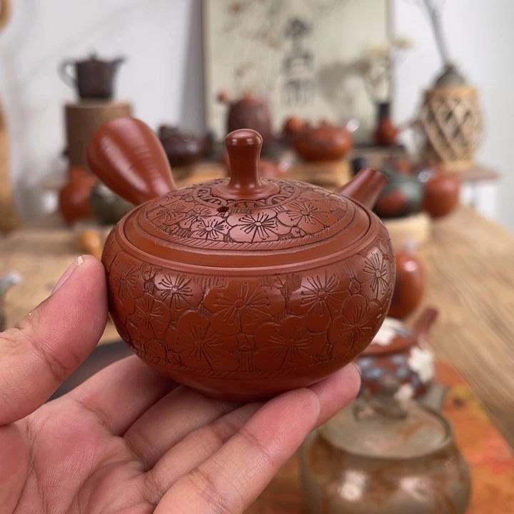 常滑玉龍昭刻手作茶壶