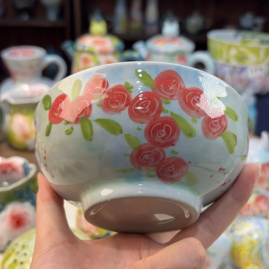 瓷片景德镇手绘高温釉下彩陶瓷茶具