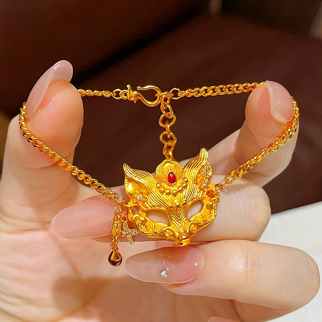 狐狸面具 首饰国潮古法珠宝中国风饰品配饰结婚手链女