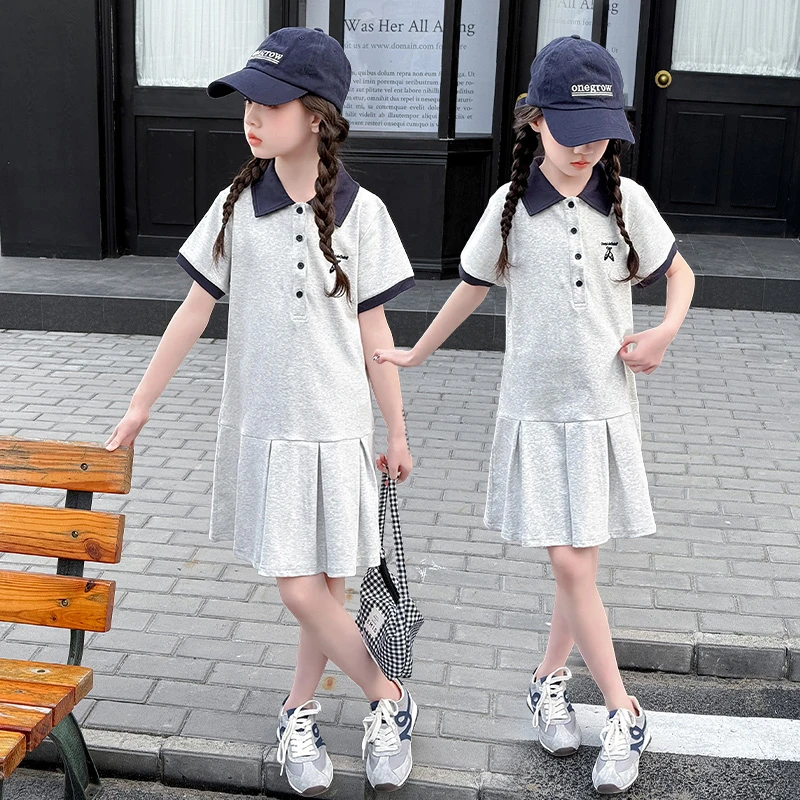 女童夏季连衣裙2025新款爆款中大童洋气儿童夏装小女孩公主POLO裙