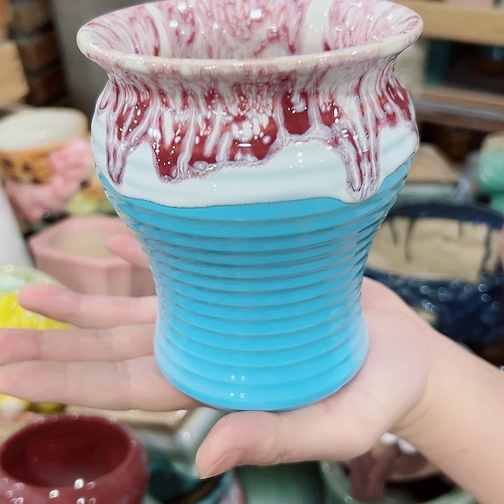 有孔.凑满10元发货多肉陶瓷花盆！