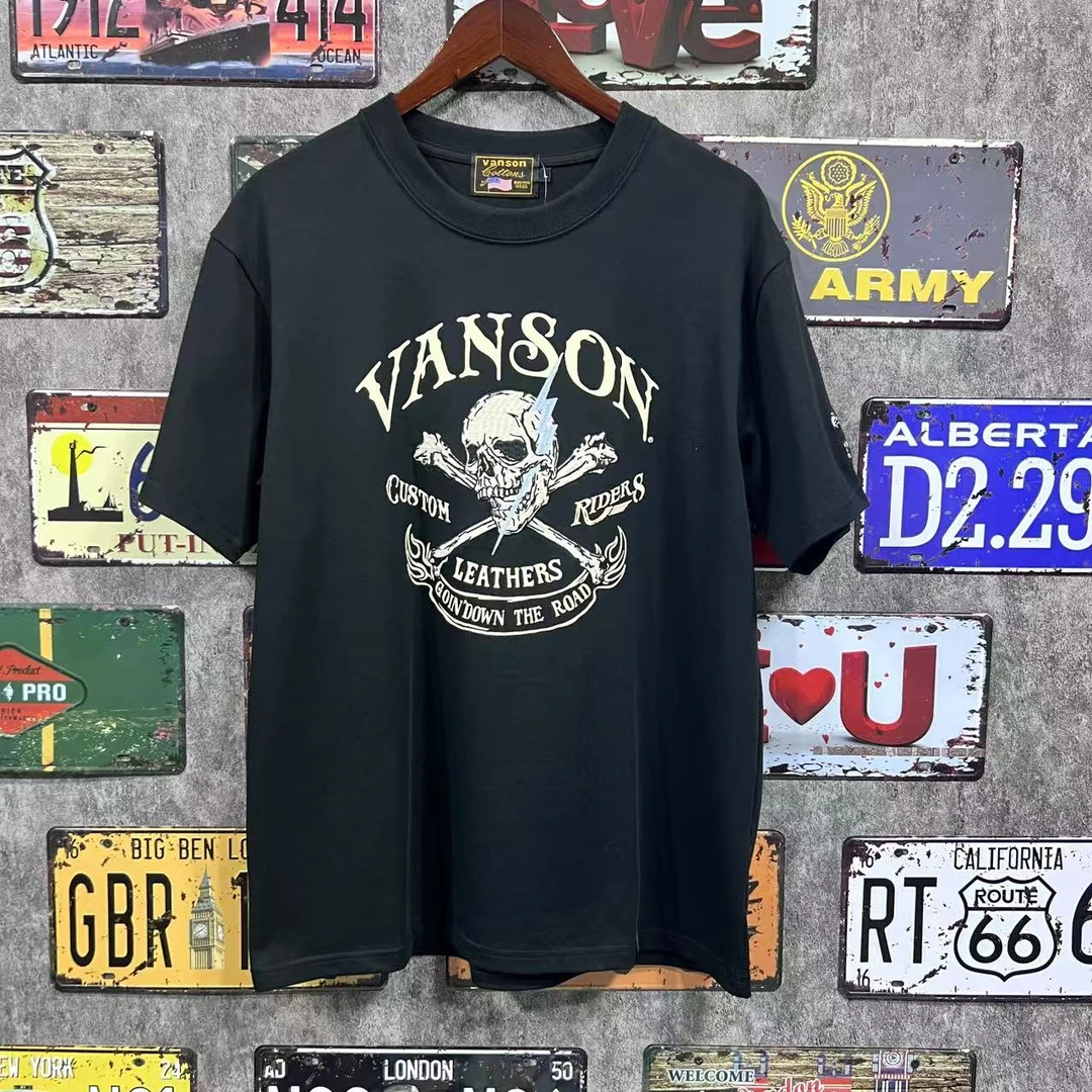 重磅机车刺绣纯棉短袖骷髅01