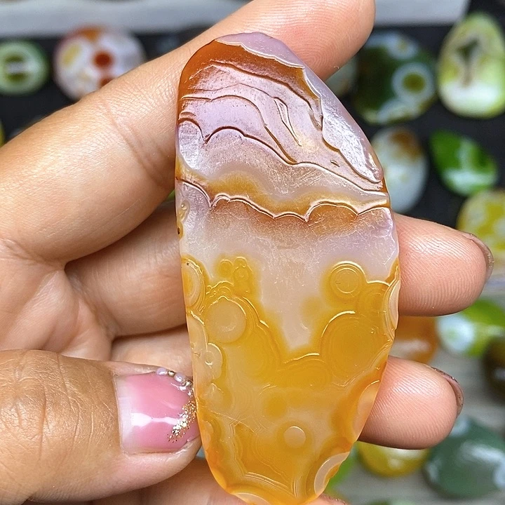 牌子款花眼玛瑙无孔