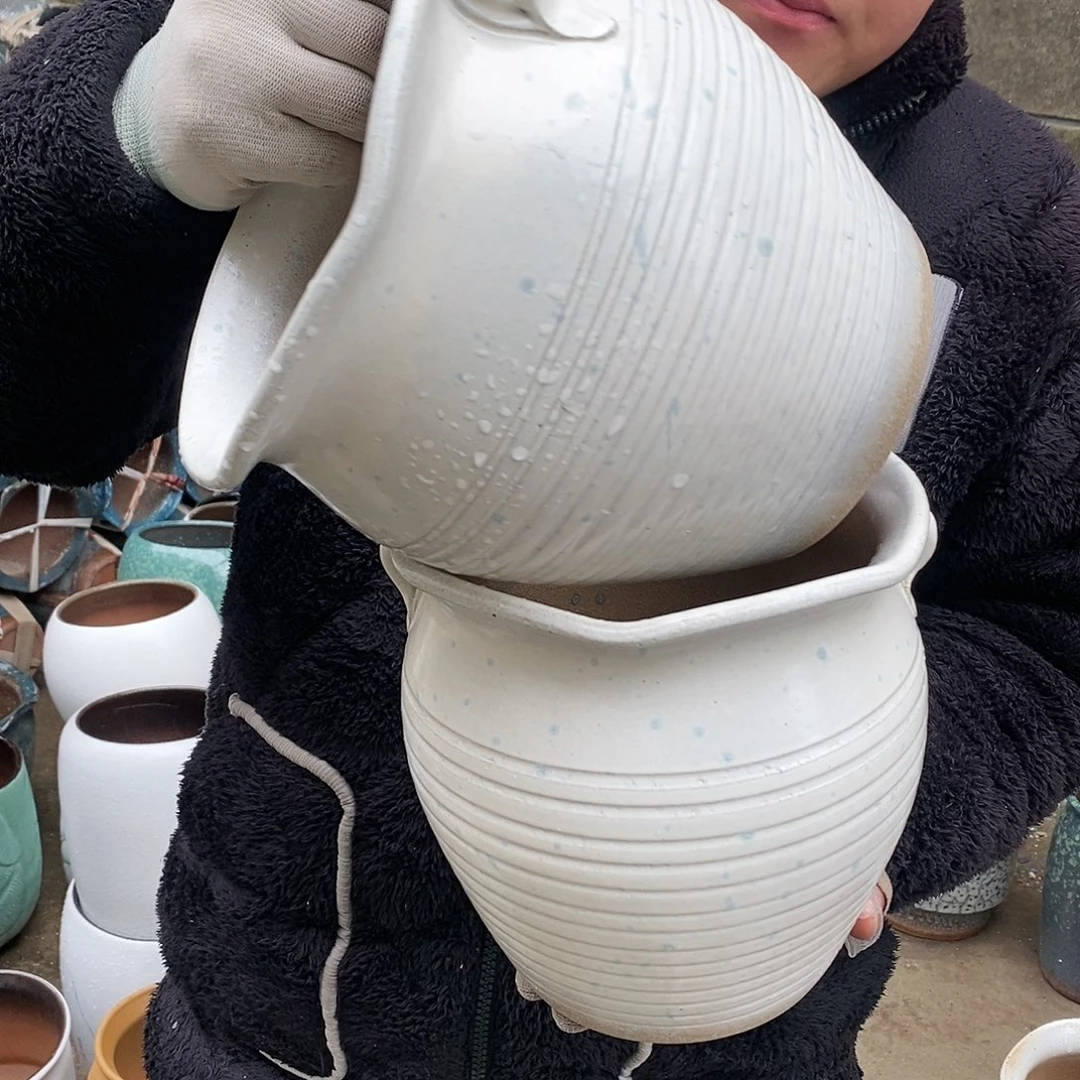 紫砂花盆正品口19高19